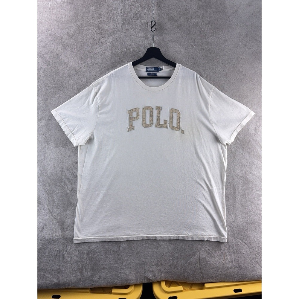 Polo Ralph Lauren Limited Edition T Shirt Mens Size XXL White Spell Out Logo Tee